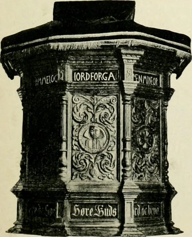 An illustration from Norges kirker i det 16de og 17de aarhundrede, 1911, leaf 34