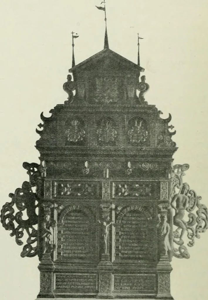 An illustration from Norges kirker i det 16de og 17de aarhundrede, 1911, leaf 49