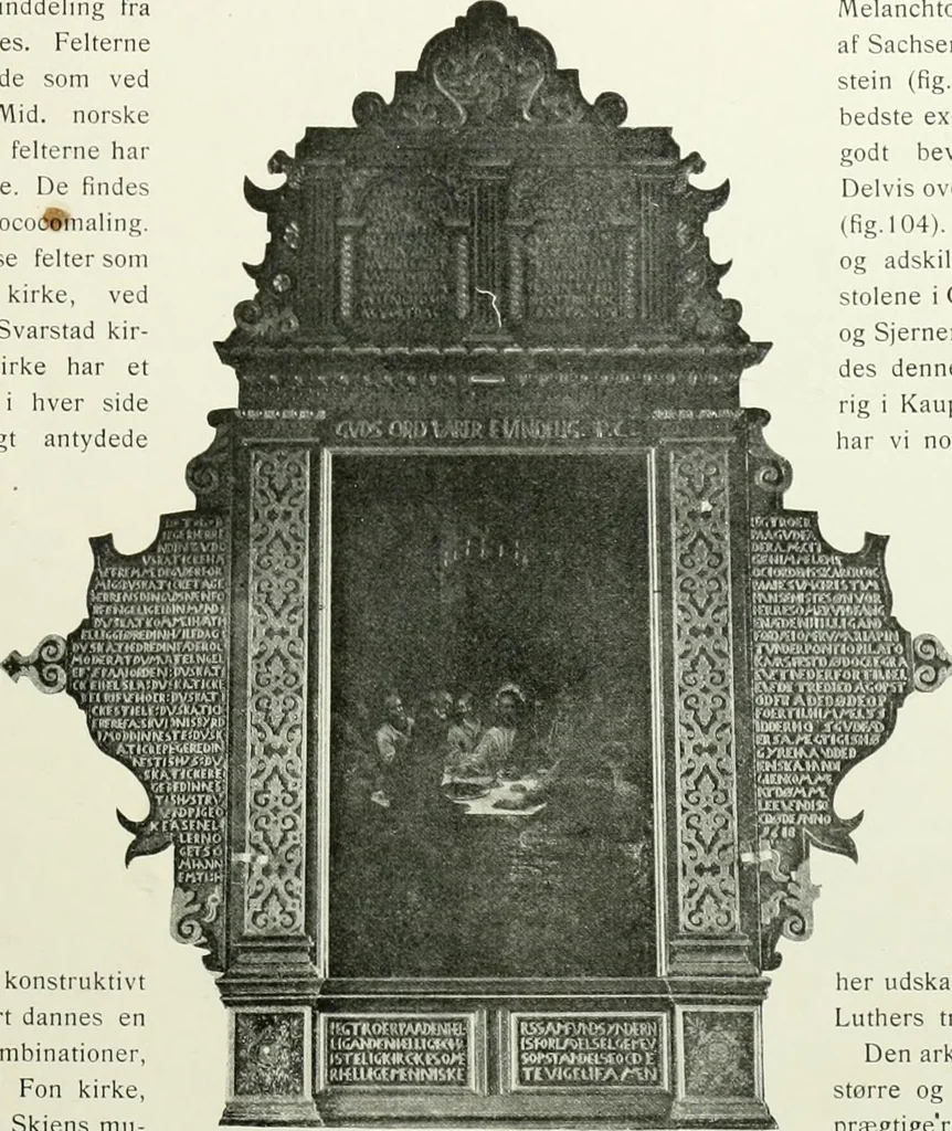 An illustration from Norges kirker i det 16de og 17de aarhundrede, 1911, leaf 52