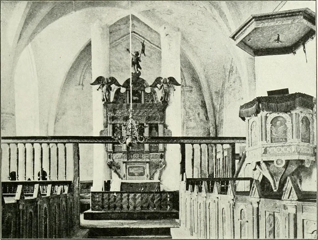 An illustration from Norges kirker i det 16de og 17de aarhundrede, 1911, leaf 56