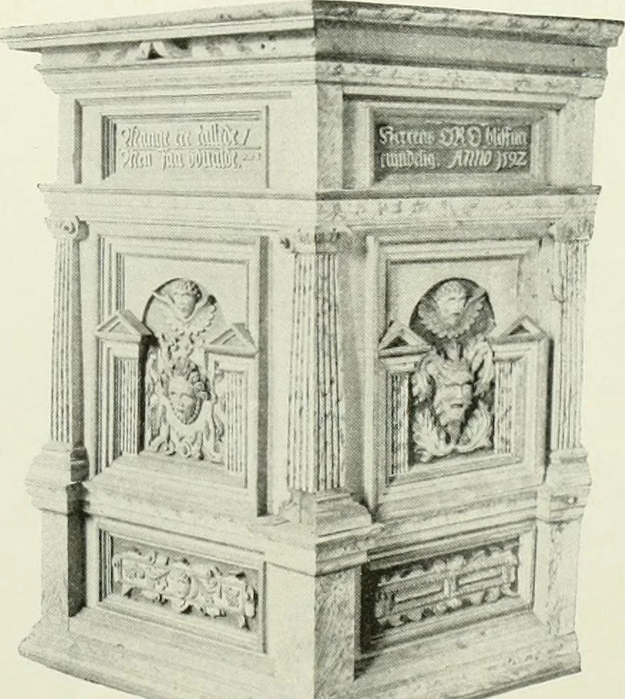 An illustration from Norges kirker i det 16de og 17de aarhundrede, 1911, leaf 58