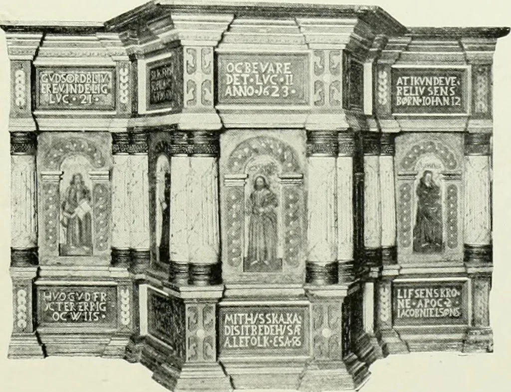 An illustration from Norges kirker i det 16de og 17de aarhundrede, 1911, leaf 60