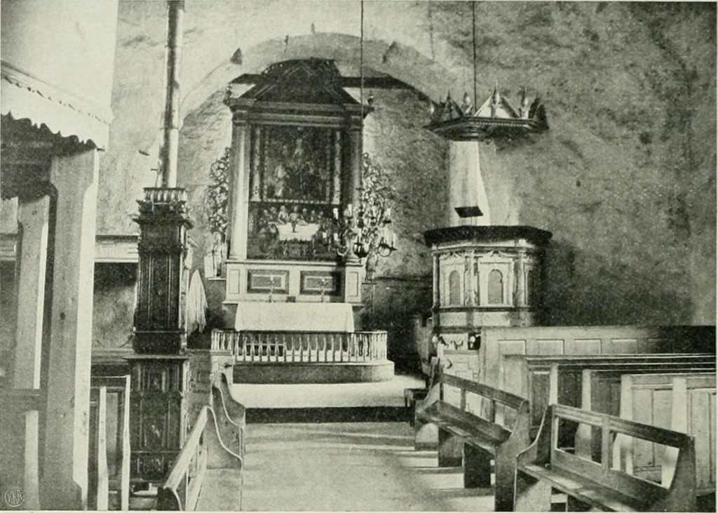 An illustration from Norges kirker i det 16de og 17de aarhundrede, 1911, leaf 61