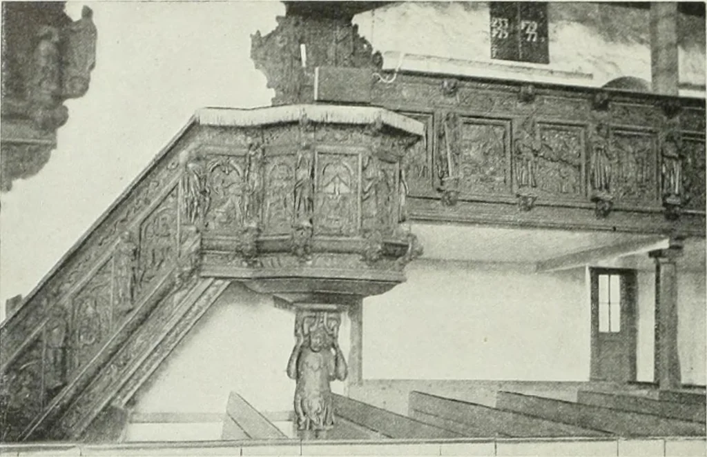 An illustration from Norges kirker i det 16de og 17de aarhundrede, 1911, leaf 73
