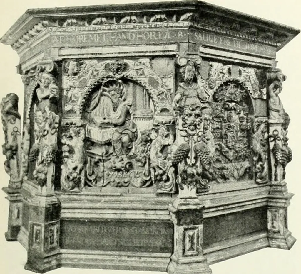 An illustration from Norges kirker i det 16de og 17de aarhundrede, 1911, leaf 76