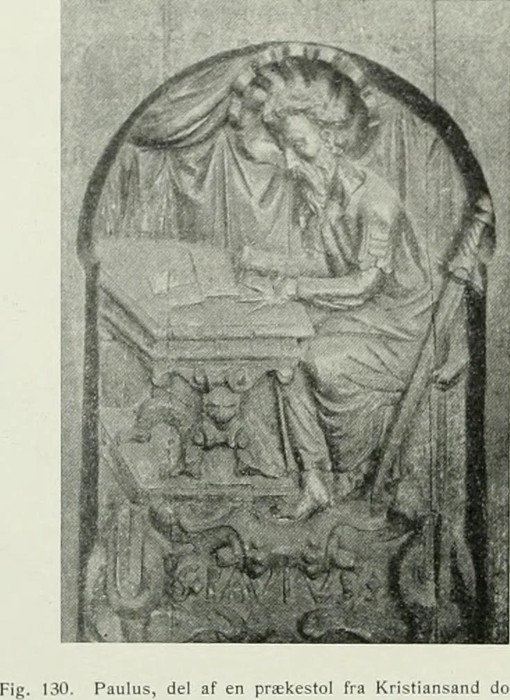 An illustration from Norges kirker i det 16de og 17de aarhundrede, 1911, leaf 77