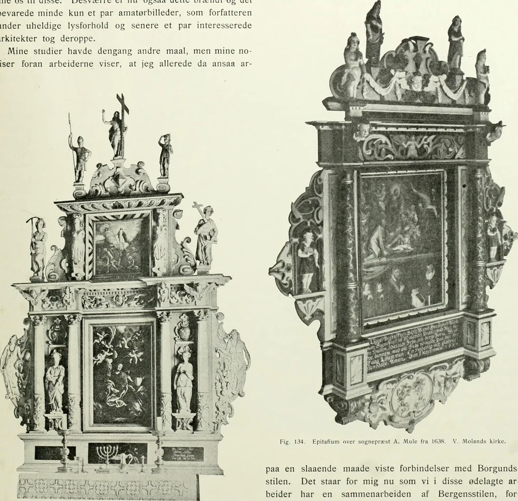 An illustration from Norges kirker i det 16de og 17de aarhundrede, 1911, leaf 78