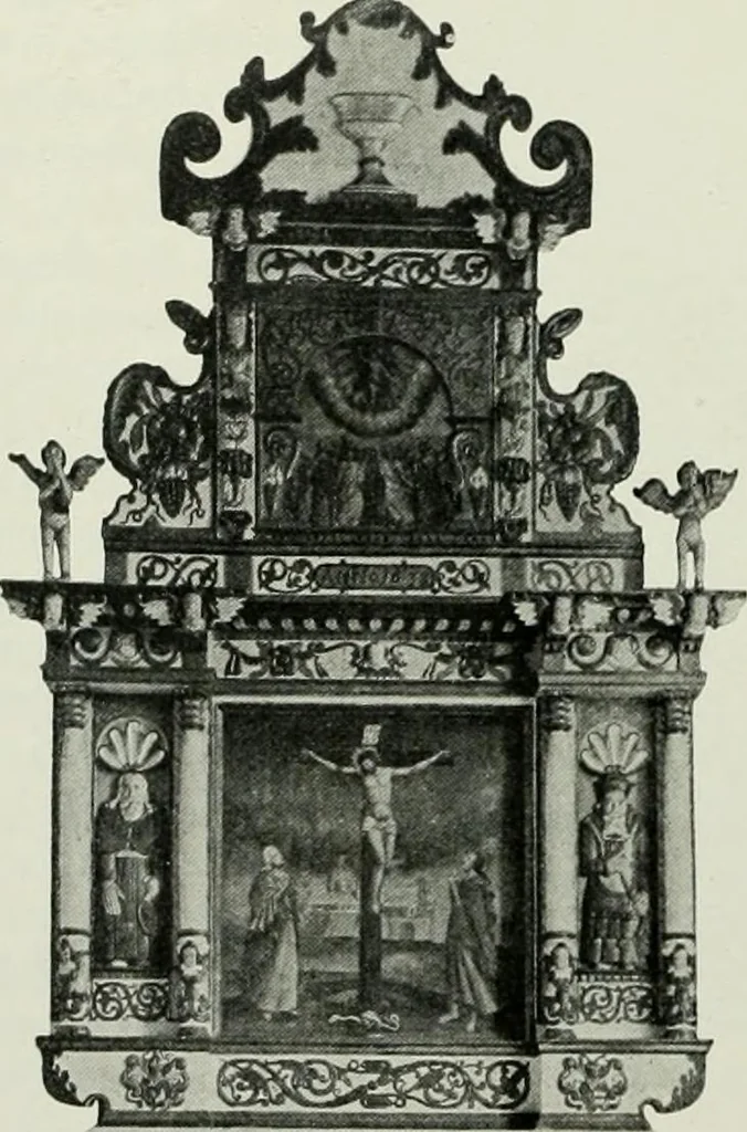 An illustration from Norges kirker i det 16de og 17de aarhundrede, 1911, leaf 81