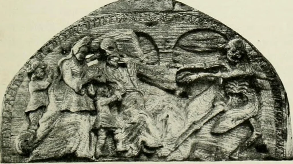 An illustration from Norges kirker i det 16de og 17de aarhundrede, 1911, leaf 90