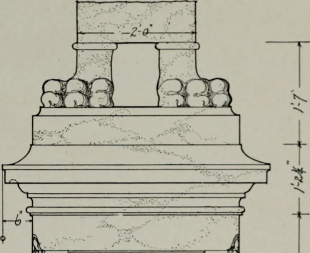 An illustration from Northern Italian details;, 1916, leaf 166