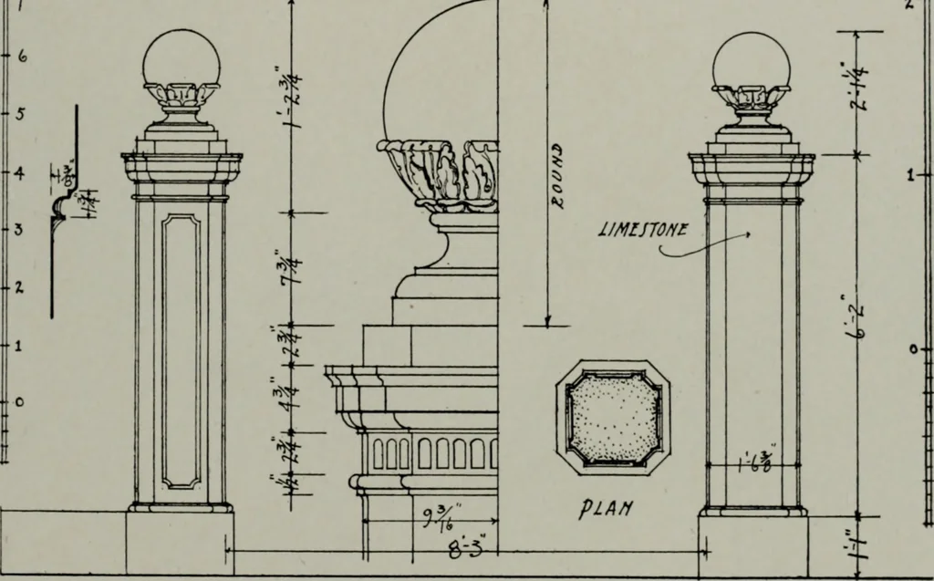 An illustration from Northern Italian details;, 1916, leaf 186