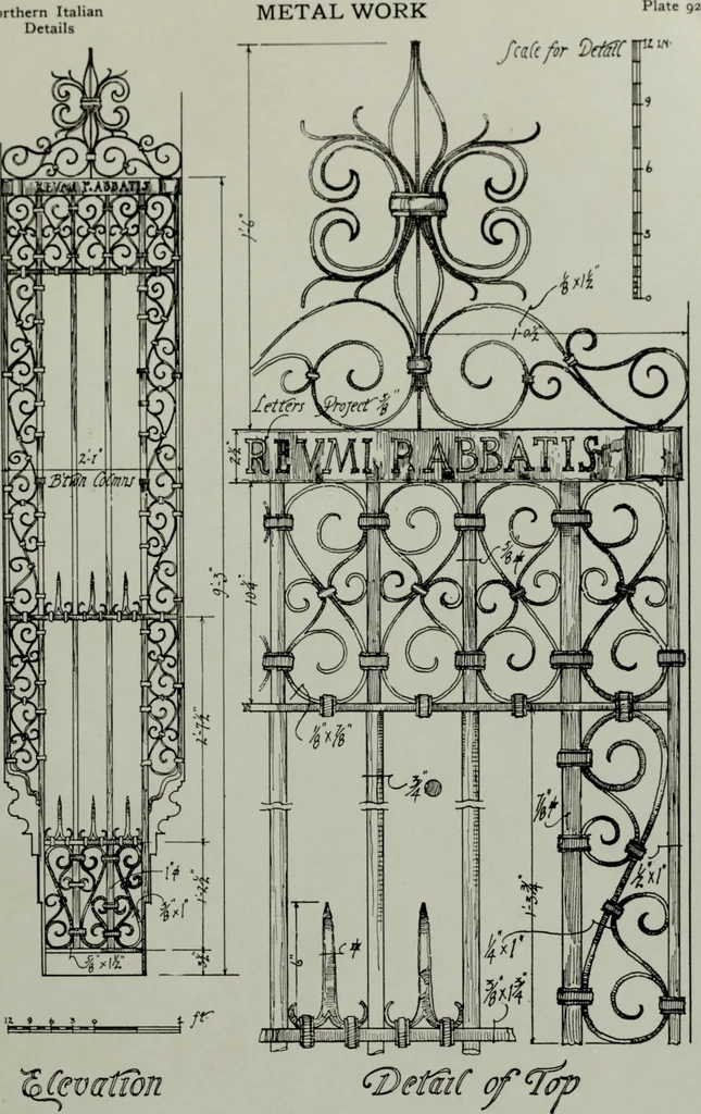 An illustration from Northern Italian details;, 1916, leaf 208