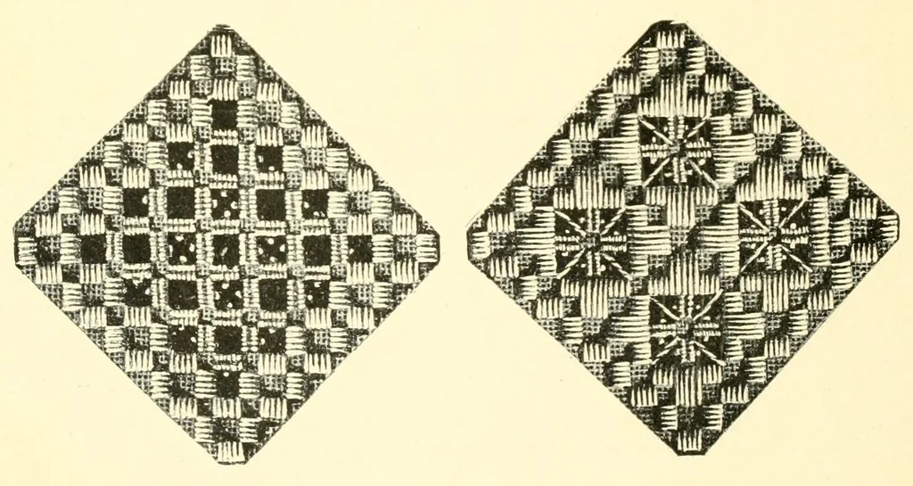 An illustration from Norwegian drawn work (Hardanger), 1905, leaf 22