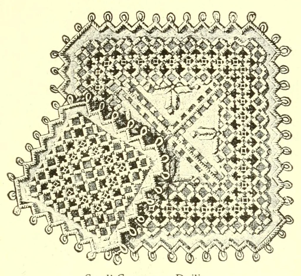 An illustration from Norwegian drawn work (Hardanger), 1905, leaf 29