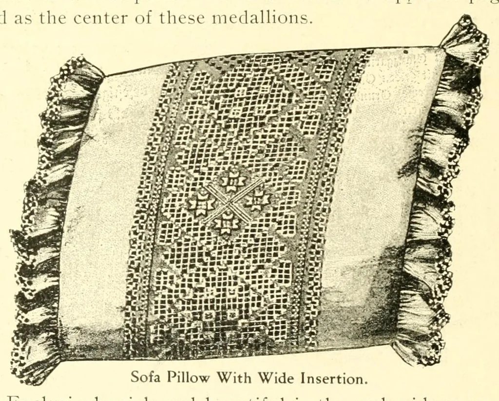 An illustration from Norwegian drawn work (Hardanger), 1905, leaf 32