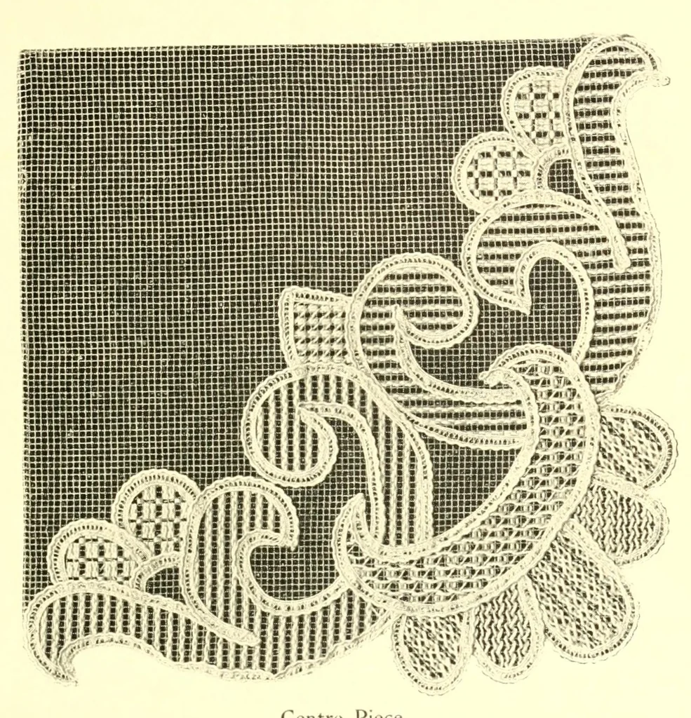 An illustration from Norwegian drawn work (Hardanger), 1905, leaf 41