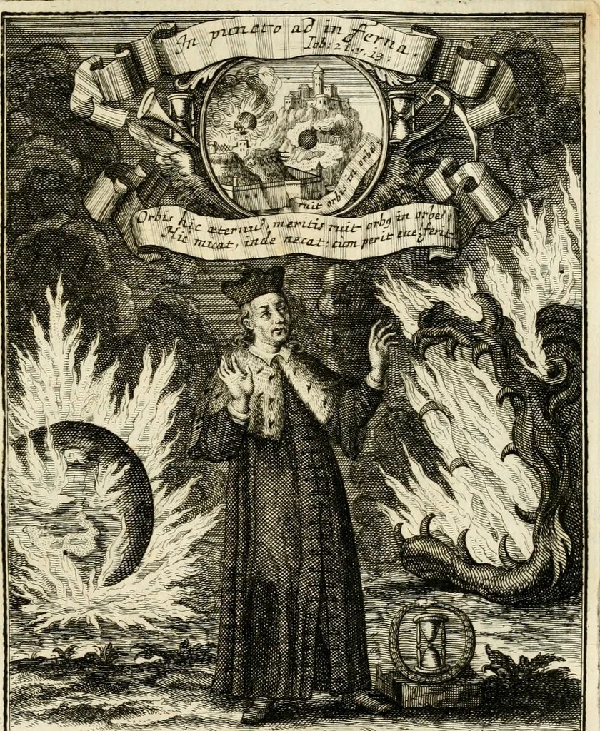 An illustration from Peripateticus nostri temporis, seu, Philosophus discursivus : in biennali cursu, per discursus symbolico-physicos, ad discursum, juxta sanctorum philosophorum exempla, piè curiosum instructus .., 1724, leaf 244