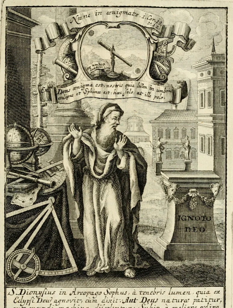 An illustration from Peripateticus nostri temporis, seu, Philosophus discursivus : in biennali cursu, per discursus symbolico-physicos, ad discursum, juxta sanctorum philosophorum exempla, piè curiosum instructus .., 1724, leaf 44