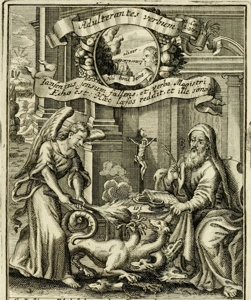 An illustration from Peripateticus nostri temporis, seu, Philosophus discursivus : in biennali cursu, per discursus symbolico-physicos, ad discursum, juxta sanctorum philosophorum exempla, piè curiosum instructus .., 1724, leaf 552