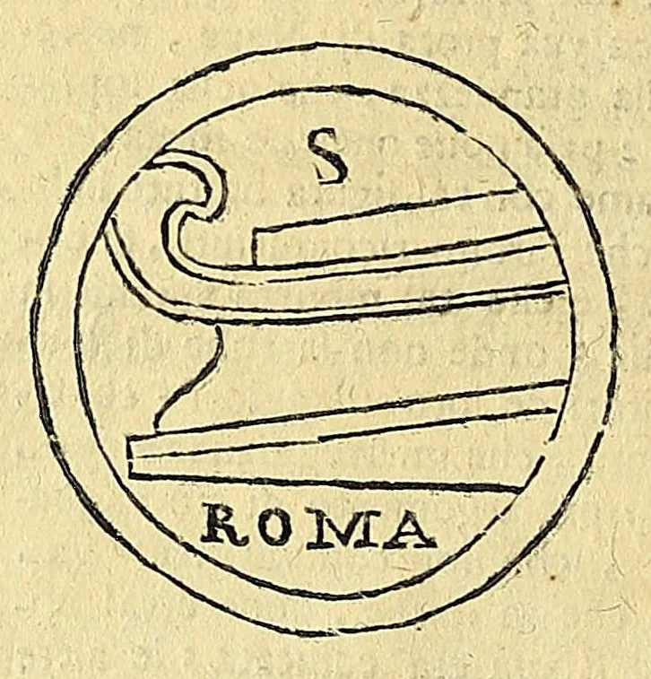 An illustration from Note overo memorie del museo del conte Lodovico Moscardo : nobile veronese uno de padri nell'Accademia filarmonica, dal medesimo descritte in trè libri : nel primo si discorre delle cose antiche, che in dette museo si ritrouano : nel secondo delle pietre, minerali, e terre : nel terzo de corali, conchiglie, animali, frutti, & altre cose in quello contenute ... : con l'aggiunta in questa seconda impressione della seconda parte delle stesso autore, accresciuta di cose spettanti particolarmente all'antichità : con l'indice d'vna gran parte delle sue medaglie, & pitture, come anco delli ritratti de prencipi, & altri illustri huomini, così in arme, come in lettere, 1672, leaf 20