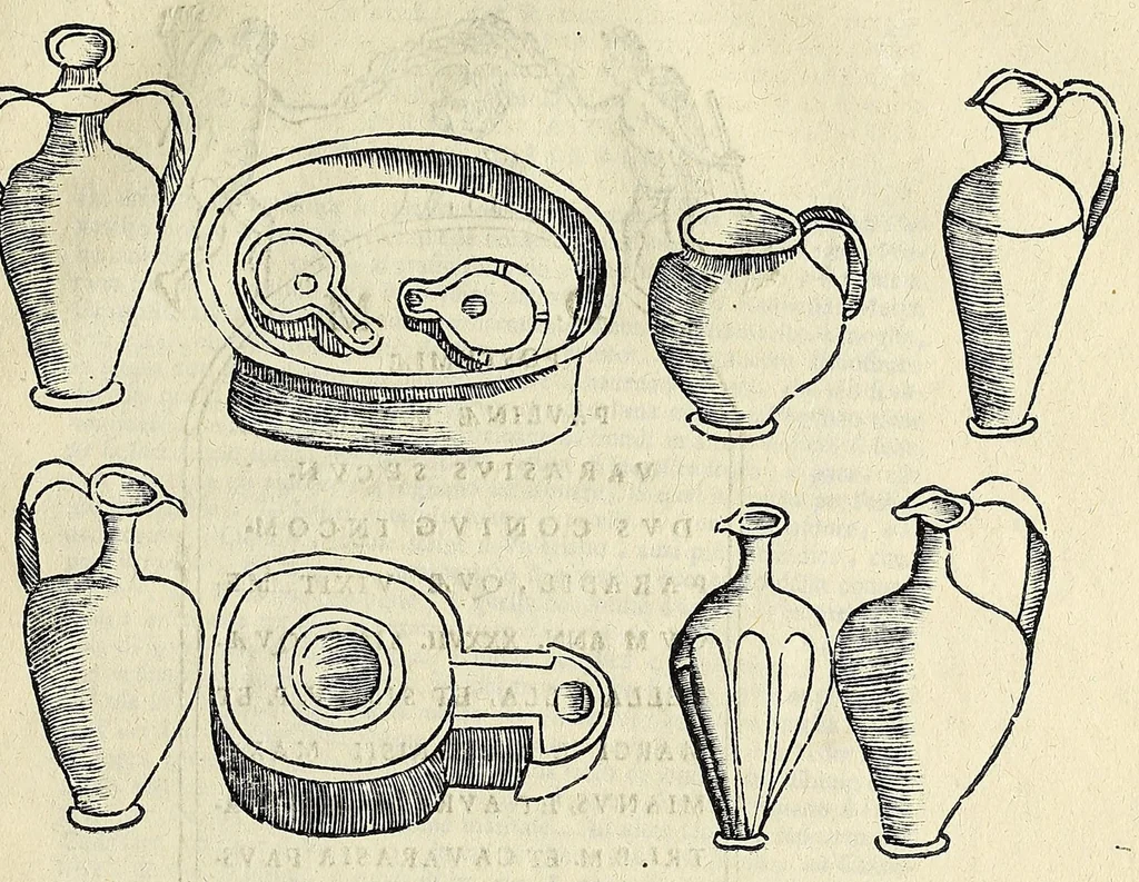 An illustration from Note overo memorie del museo del conte Lodovico Moscardo : nobile veronese uno de padri nell'Accademia filarmonica, dal medesimo descritte in trè libri : nel primo si discorre delle cose antiche, che in dette museo si ritrouano : nel secondo delle pietre, minerali, e terre : nel terzo de corali, conchiglie, animali, frutti, & altre cose in quello contenute ... : con l'aggiunta in questa seconda impressione della seconda parte delle stesso autore, accresciuta di cose spettanti particolarmente all'antichità : con l'indice d'vna gran parte delle sue medaglie, & pitture, come anco delli ritratti de prencipi, & altri illustri huomini, così in arme, come in lettere, 1672, leaf 335