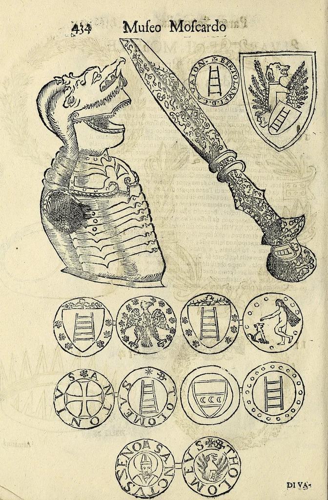 An illustration from Note overo memorie del museo del conte Lodovico Moscardo : nobile veronese uno de padri nell'Accademia filarmonica, dal medesimo descritte in trè libri : nel primo si discorre delle cose antiche, che in dette museo si ritrouano : nel secondo delle pietre, minerali, e terre : nel terzo de corali, conchiglie, animali, frutti, & altre cose in quello contenute ... : con l'aggiunta in questa seconda impressione della seconda parte delle stesso autore, accresciuta di cose spettanti particolarmente all'antichità : con l'indice d'vna gran parte delle sue medaglie, & pitture, come anco delli ritratti de prencipi, & altri illustri huomini, così in arme, come in lettere, 1672, leaf 450