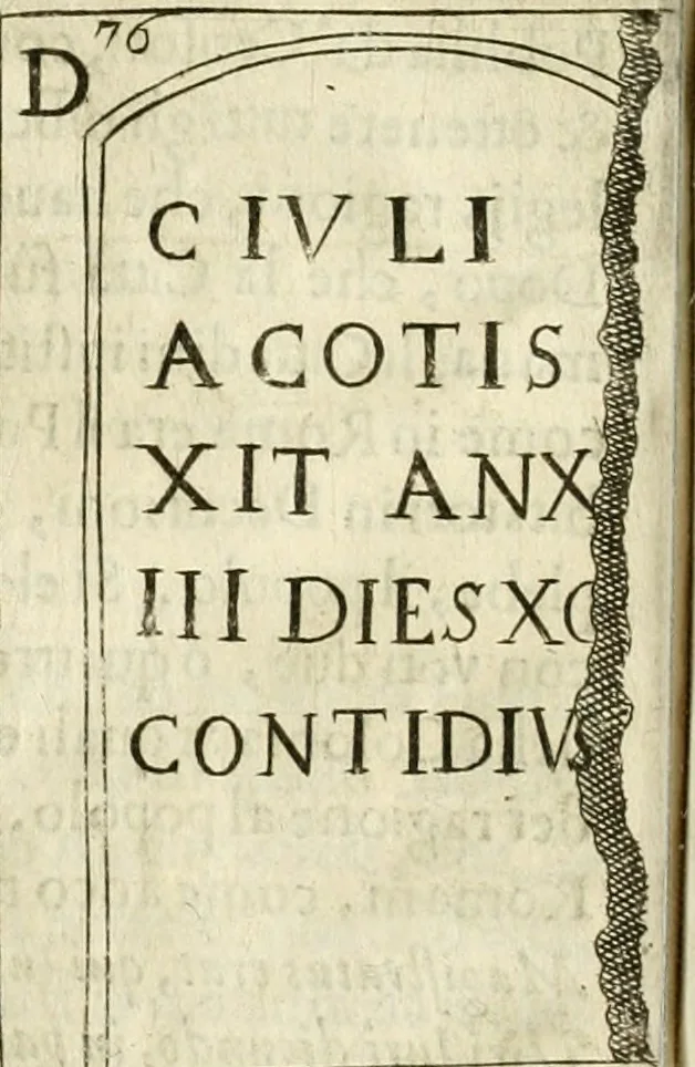 An illustration from Note, overo, Memorie del mvseo di Lodovico Moscardo ..., 1656, leaf 99