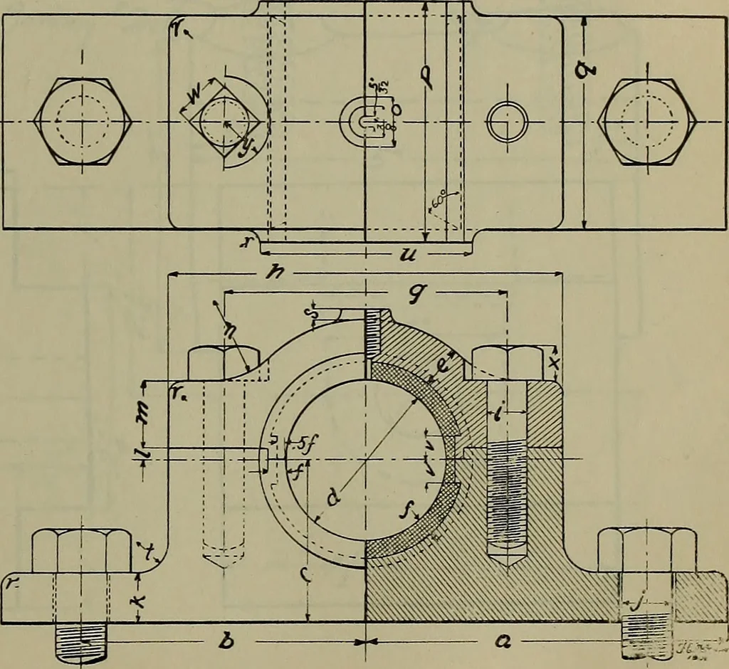 An illustration from Notes for mechanical drawing; arranged for the use of the students of the Mechanic arts high school and the Evening school of trades, 1904, leaf 106