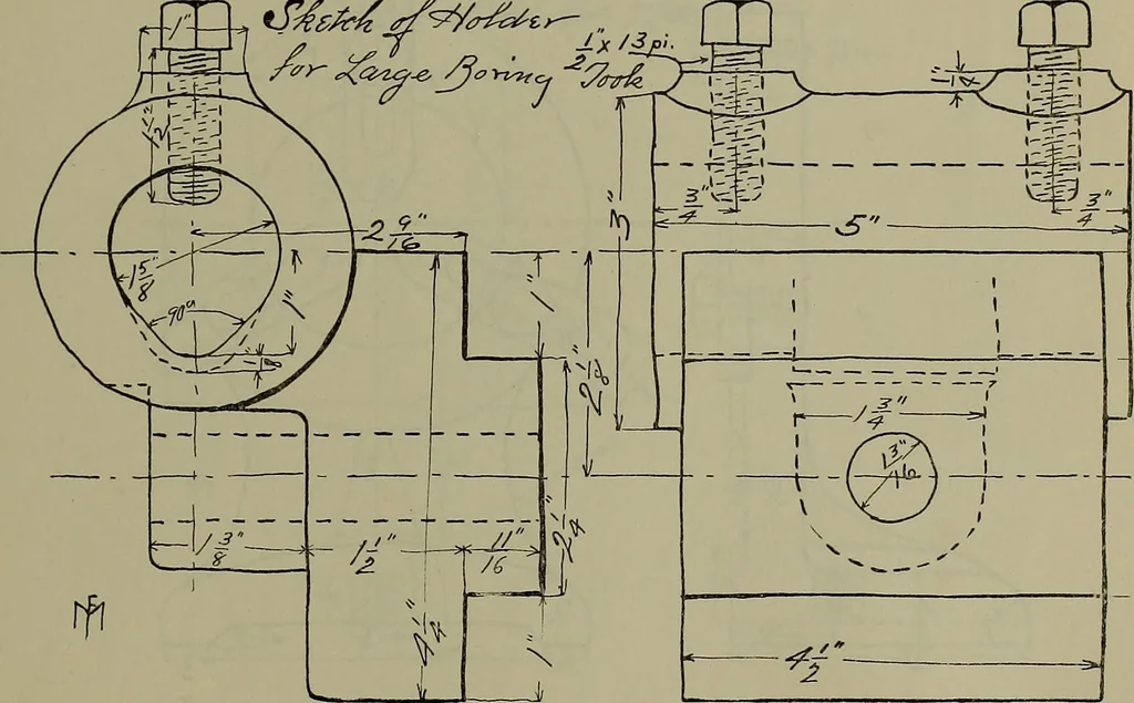 An illustration from Notes for mechanical drawing; arranged for the use of the students of the Mechanic arts high school and the Evening school of trades, 1904, leaf 108