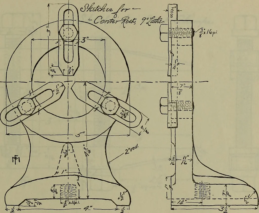 An illustration from Notes for mechanical drawing; arranged for the use of the students of the Mechanic arts high school and the Evening school of trades, 1904, leaf 110