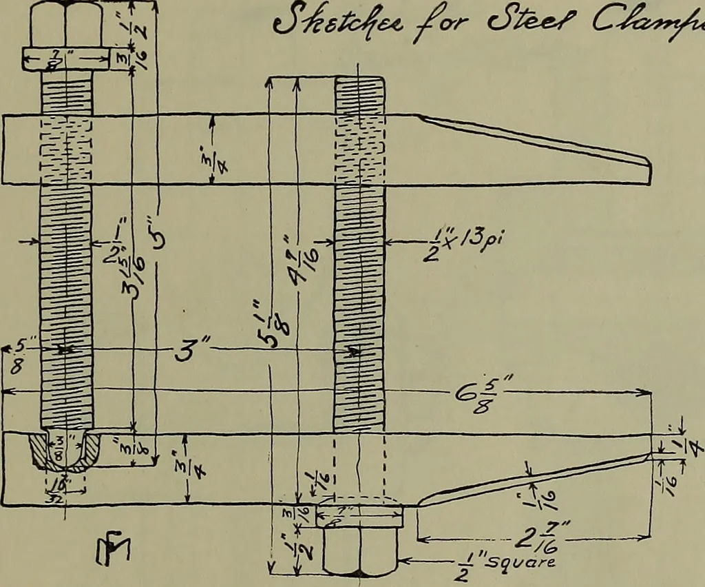 An illustration from Notes for mechanical drawing; arranged for the use of the students of the Mechanic arts high school and the Evening school of trades, 1904, leaf 112
