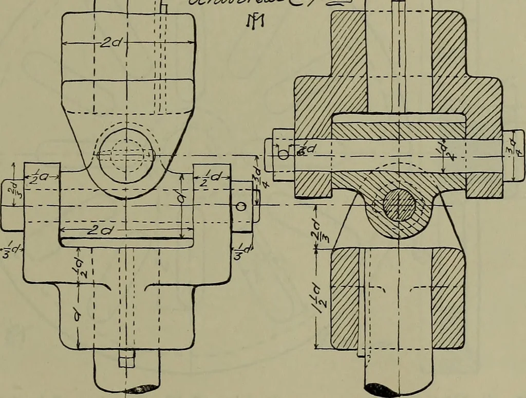 An illustration from Notes for mechanical drawing; arranged for the use of the students of the Mechanic arts high school and the Evening school of trades, 1904, leaf 114
