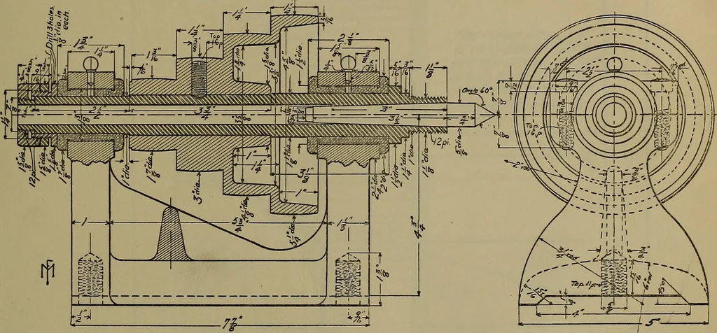 An illustration from Notes for mechanical drawing; arranged for the use of the students of the Mechanic arts high school and the Evening school of trades, 1904, leaf 118