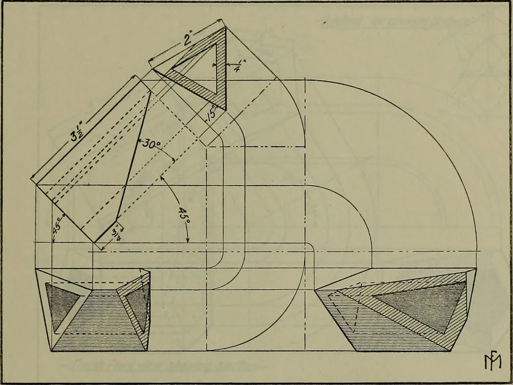 An illustration from Notes for mechanical drawing; arranged for the use of the students of the Mechanic arts high school and the Evening school of trades, 1904, leaf 122