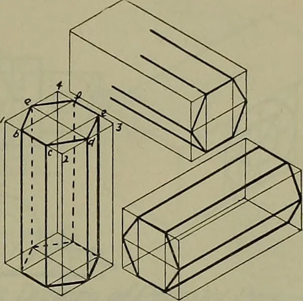 An illustration from Notes for mechanical drawing; arranged for the use of the students of the Mechanic arts high school and the Evening school of trades, 1904, leaf 130