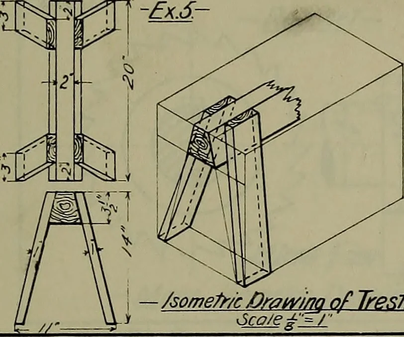 An illustration from Notes for mechanical drawing; arranged for the use of the students of the Mechanic arts high school and the Evening school of trades, 1904, leaf 132