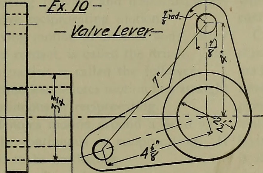 An illustration from Notes for mechanical drawing; arranged for the use of the students of the Mechanic arts high school and the Evening school of trades, 1904, leaf 134