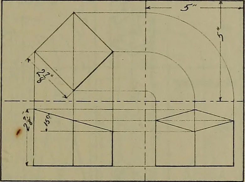 An illustration from Notes for mechanical drawing; arranged for the use of the students of the Mechanic arts high school and the Evening school of trades, 1904, leaf 26