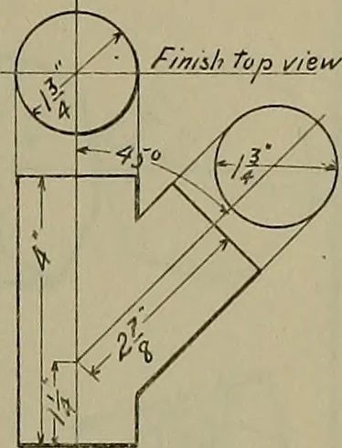An illustration from Notes for mechanical drawing; arranged for the use of the students of the Mechanic arts high school and the Evening school of trades, 1904, leaf 32