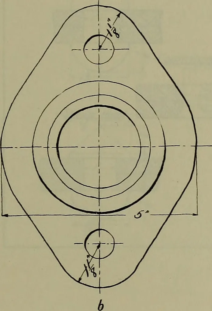 An illustration from Notes for mechanical drawing; arranged for the use of the students of the Mechanic arts high school and the Evening school of trades, 1904, leaf 44