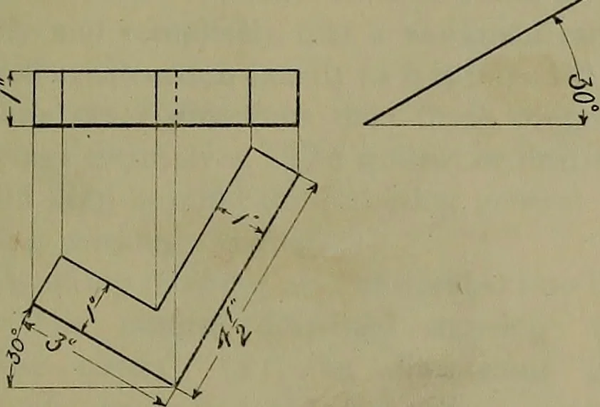 An illustration from Notes for mechanical drawing; arranged for the use of the students of the Mechanic arts high school and the Evening school of trades, 1904, leaf 62