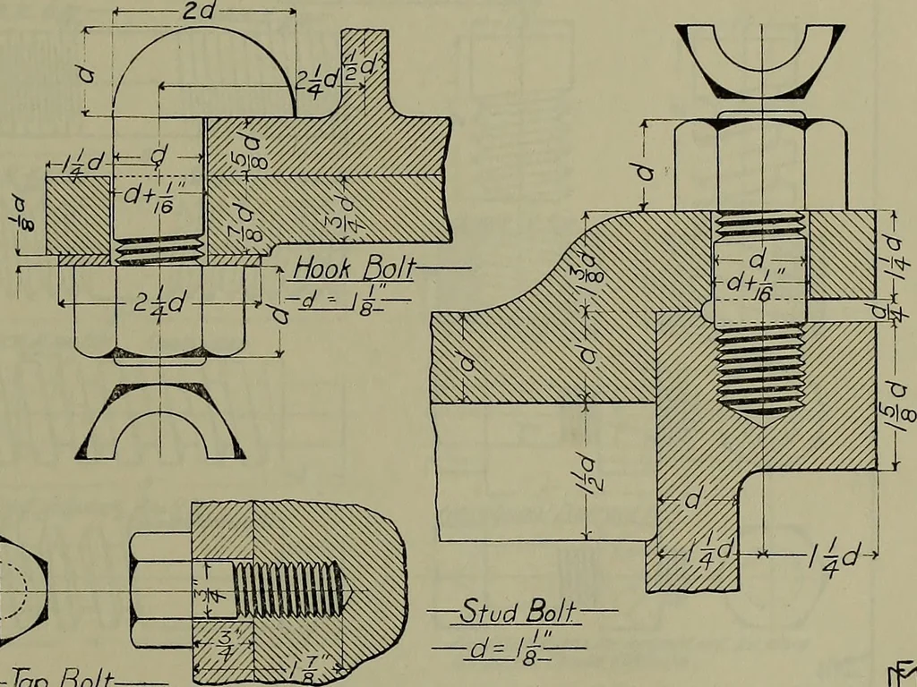 An illustration from Notes for mechanical drawing; arranged for the use of the students of the Mechanic arts high school and the Evening school of trades, 1904, leaf 88