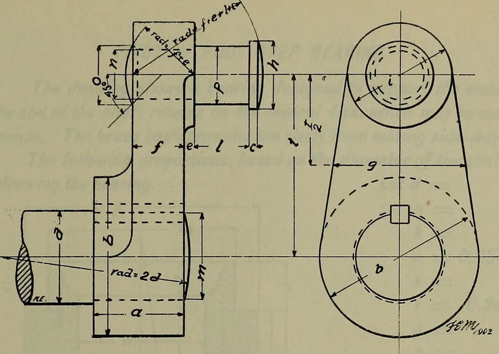 An illustration from Notes for mechanical drawing; arranged for the use of the students of the Mechanic arts high school and the Evening school of trades, 1904, leaf 98