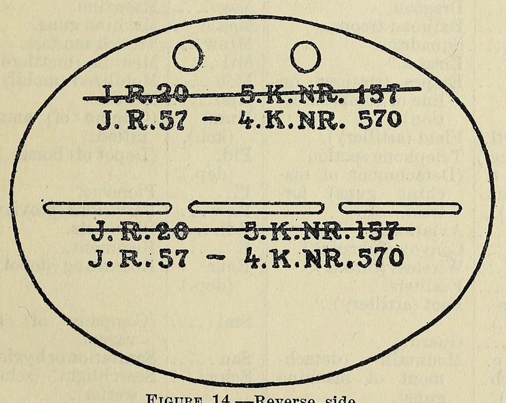 An illustration from Notes on examination of the effects and various objects found on German soldiers, 1917, leaf 21