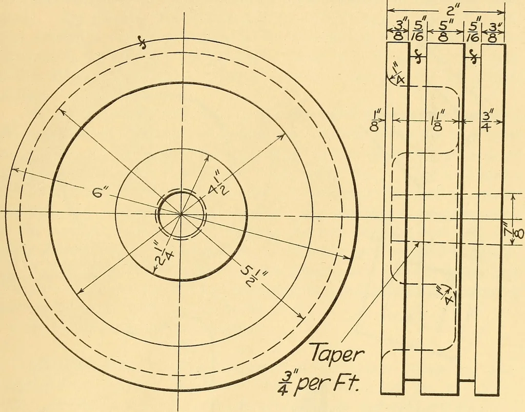 An illustration from Notes on mechanical drawing;, 1912, leaf 16