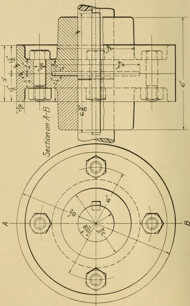 An illustration from Notes on mechanical drawing;, 1912, leaf 19