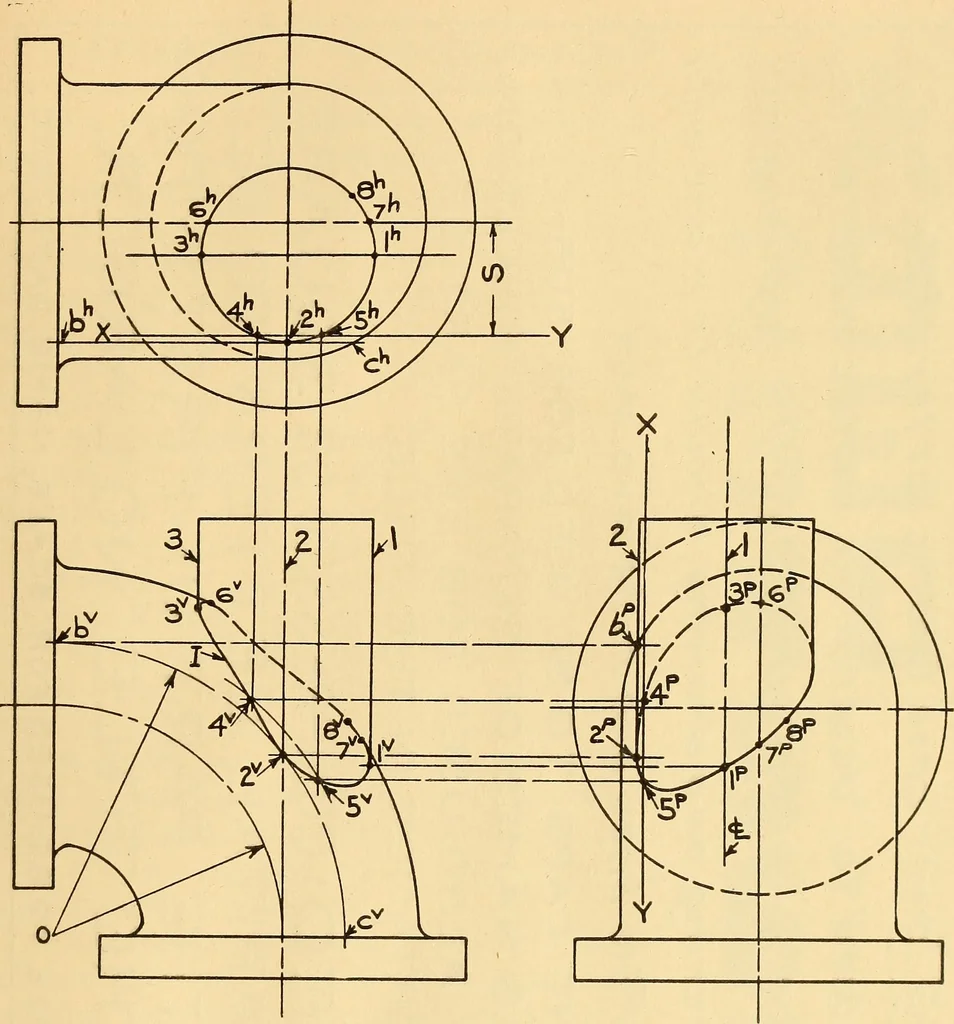 An illustration from Notes on mechanical drawing;, 1912, leaf 34