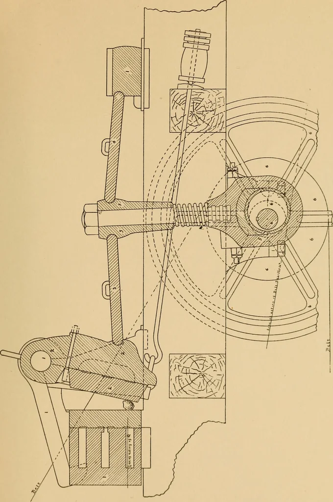 An illustration from Notes on mechanical drawing, graphic statics, machine design, and kinematics, 1909, leaf 158