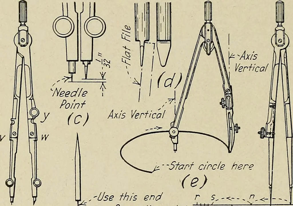 An illustration from Notes on mechanical drawing, 1922, leaf 15