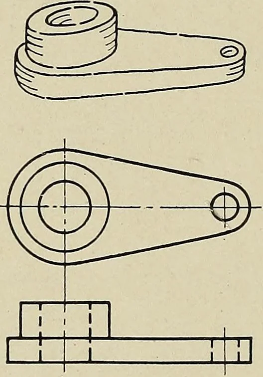 An illustration from Notes on mechanical drawing, 1922, leaf 45